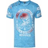 Rusty Neal - T-shirt - Gewassen - Doodshoofdprint