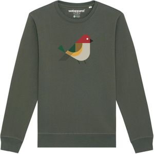 Watapparel Sweatshirt ' Vogel '  olijfgroen / gemengde kleuren