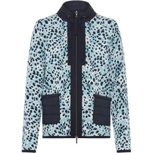 Olsen Gebreid vest  lichtblauw / donkerblauw / wit