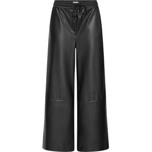 ICHI - IHZOMA - Broek - Zwart - Imitatieleder - Loosefit - High Waist