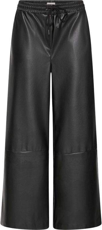 ICHI - IHZOMA - Broek - Zwart - Imitatieleder - Loosefit - High Waist