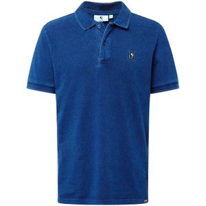 GARCIA Heren Polo Blauw Korte mouw