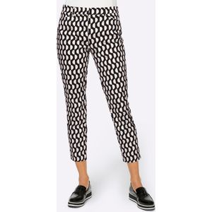 Harembroek - Zwart/Ecru Gedessineerd - 97% Katoen, 3% Elastaan