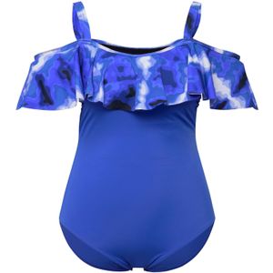 Ulla Popken Badpak  blauw / wit