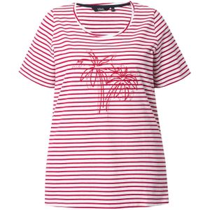 Ulla Popken Shirt  framboos / donkerrood / wit