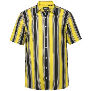 Men Plus Overhemd  geel / zwart / wit