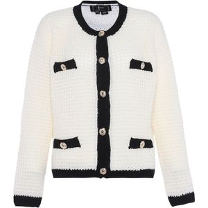 faina Gebreid vest  zwart / wolwit