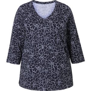 Ulla Popken Shirt  nachtblauw / wit
