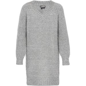 DreiMaster Vintage Gebreide jurk  grijs gemêleerd