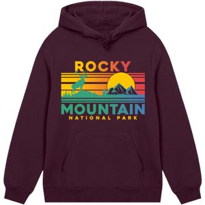 F4NT4STIC Sweatshirt 'US National Parks Rocky Mountain Sunset'  bessen / gemengde kleuren
