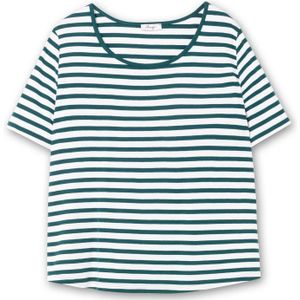 SHEEGO Shirt  petrol / wit