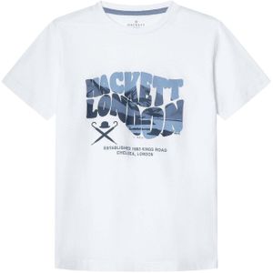 Hackett Londonvoor jongens. HK5000004 Golvend T-shirt wit (2años= 92cm), Casual, Katoen, Korte mouwen, kinderkleding
