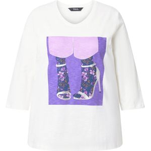 Ulla Popken Shirt  blauw gemêleerd / lila gemêleerd / oranje / offwhite