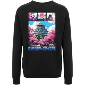 Oldskull Sweatshirt 'Retro Cherry Chaser Logo Graphic'  zwart