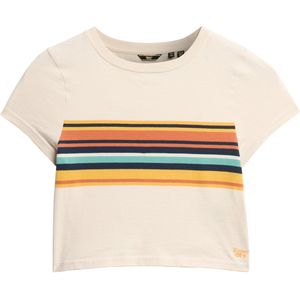 Superdry Vintage Stripe Crop T-shirt Met Korte Mouwen Beige XS Vrouw