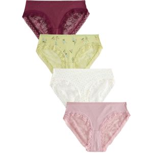 Next Slip  lichtgroen / rosa / bourgogne / wit