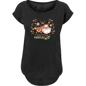 F4NT4STIC Shirt 'Christmas Hippie Santa And Reindeer'  gemengde kleuren / zwart