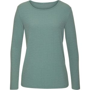 Vivance - Shirt - Eucalyptus - Lange Mouwen - Modieuze Ribstructuur - Soepelvallende Kwaliteit