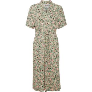 Fransa Jurk 'Fedot'  olijfgroen / lichtgroen / mandarijn / lichtroze