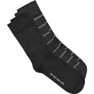 JP1880 Sokken  antraciet / wit