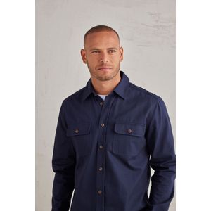 Overshirt - Navy - Katoen - Met Opgestikte Zakken