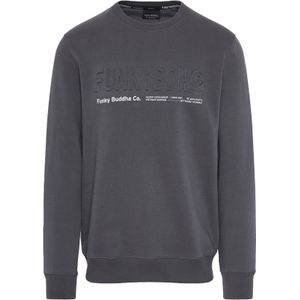 Funky Buddha Sweatshirt  donkergrijs / wit