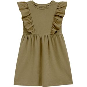 WE Fashion - Korte Jurk - Rib Gebreid - Kaki