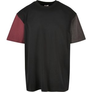 Urban Classics - Organic Oversized Colorblock Heren T-shirt - Zwart