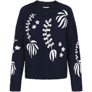 IZIA Oversized trui  marine / wit