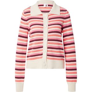 YAS Gebreid vest 'YASTRIMI'  oranje / pink / donkerroze / wit