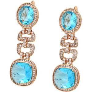faina Oorbellen  aqua / rose-goud