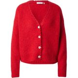 Rich & Royal - Gebreid Vest - Rood - V-hals - Lange Mouw