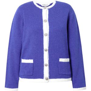 Studio Untold Gebreid vest  violetblauw / wit