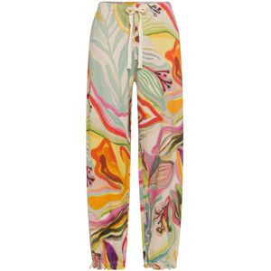 DEHA Sportbroek 'Flower Power'  geel / lichtgroen / oranje / rosé