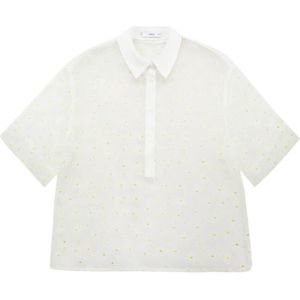 MANGO Blouse 'Dacy'  geel / wit / offwhite