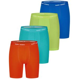 Happy Shorts Boxershorts  turquoise / royal blue/koningsblauw / neongroen / oranje