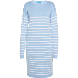 SANIKA Gebreide jurk  lichtblauw / wit