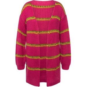 MIAMODA Gebreid vest  geel / groen / bloedrood