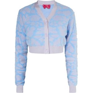 swirly Gebreid vest  lichtblauw / lichtgrijs