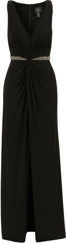 Adrianna Papell - Draped Jersey Gown - Avondjurk - Zwart - Lang/maxi