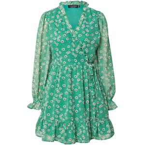 In The Style Jurk 'JOSSA'  groen / oranje / zwart / wit