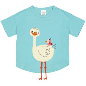 Fred's World by GREEN COTTON Shirt  lichtblauw / donkeroranje / rosa / wit