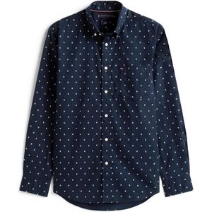 TOMMY HILFIGER Overhemd 'FLEX'  navy / wit