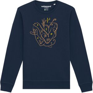 Watapparel Sweatshirt 'Self Love'  navy / bruin / geel