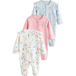 Next Rompertje/body  lichtblauw / oranje / pink / wit