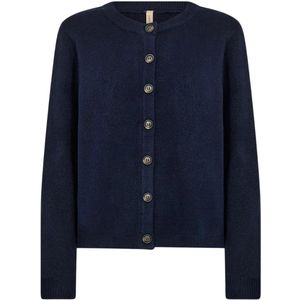 Soyaconcept Gebreid vest ' ORLEAN '  blauw gemêleerd