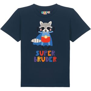 watabout.kids Shirt 'Superbruder'  blauw / navy / grijs / rood