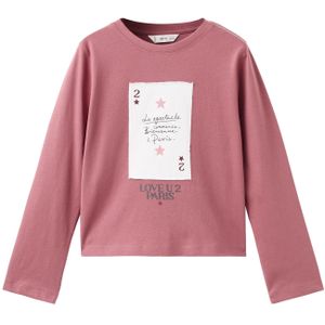 MANGO KIDS Shirt 'CARTA'  basaltgrijs / pastelrood / zwart / wit