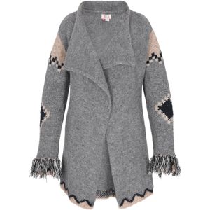 IZIA Gebreid vest  taupe / grijs gemêleerd / zwart / transparant