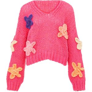 ebeeza Trui  blauw / oranje / fuchsia / rosa / offwhite